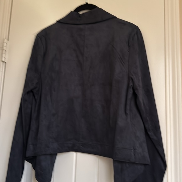 NWT Romeo & Juliet Couture Navy Faux Suede Women's Jacket Size L - Picture 7 of 7